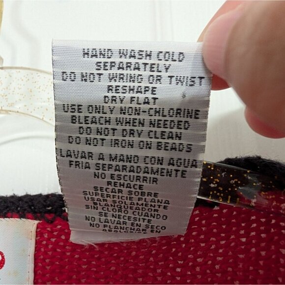 Nutcracker Teddy Bear Cardigan Womens Size Medium Red Embellished Ugly Christmas - Picture 8 of 12